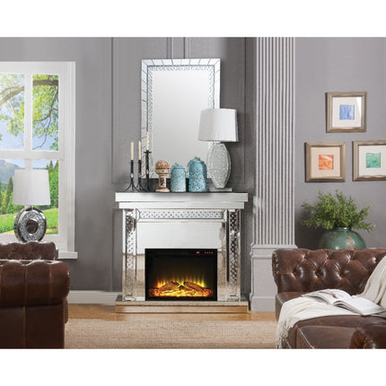 Nysa - Fireplace - Mirrored & Faux Crystals - 42" ACME 