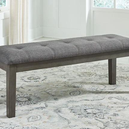 Hallanden - Black / Gray - Large Uph Dining Room Bench Ashley Furniture 