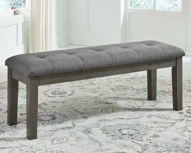 Hallanden - Black / Gray - Large Uph Dining Room Bench Ashley Furniture 