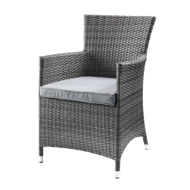 Tashelle - Patio Bistro Set - Gray Fabric & Gray Wicker ACME 