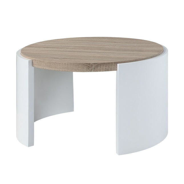 Zoma - Coffee Table - Oak & White High ACME 