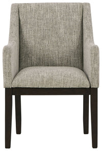 Thumbnail for Burkhaus - Beige / Dark Brown - Dining Uph Arm Chair (Set of 2) - Tony's Home Furnishings