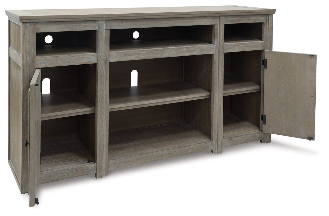 Moreshire - Bisque - 72" TV Stand W/Fireplace Option - Tony's Home Furnishings