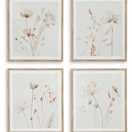 Bondner - Beige / Rust - Wall Art Set (Set of 4) - Tony's Home Furnishings