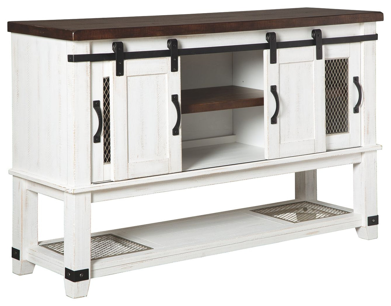 Valebeck - White / Brown - Dining Room Server - Tony's Home Furnishings