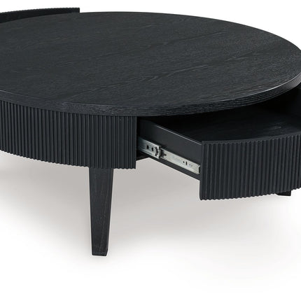 Marstream - Black - Round Cocktail Table Signature Design by Ashley® 