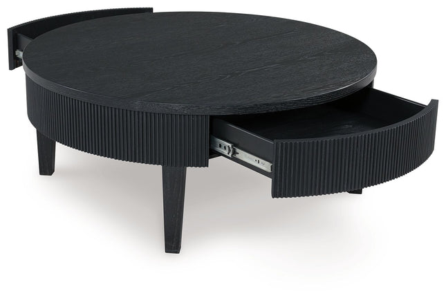 Marstream - Black - Round Cocktail Table Signature Design by Ashley® 