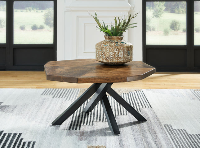 Haileeton - Brown / Black - Oval Cocktail Table Signature Design by Ashley® 