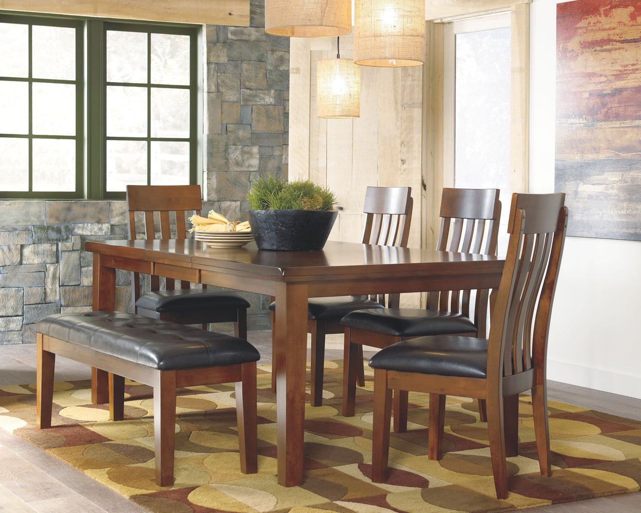 Ralene - Medium Brown - Large Uph Dining Room Bench - Tony's Home Furnishings