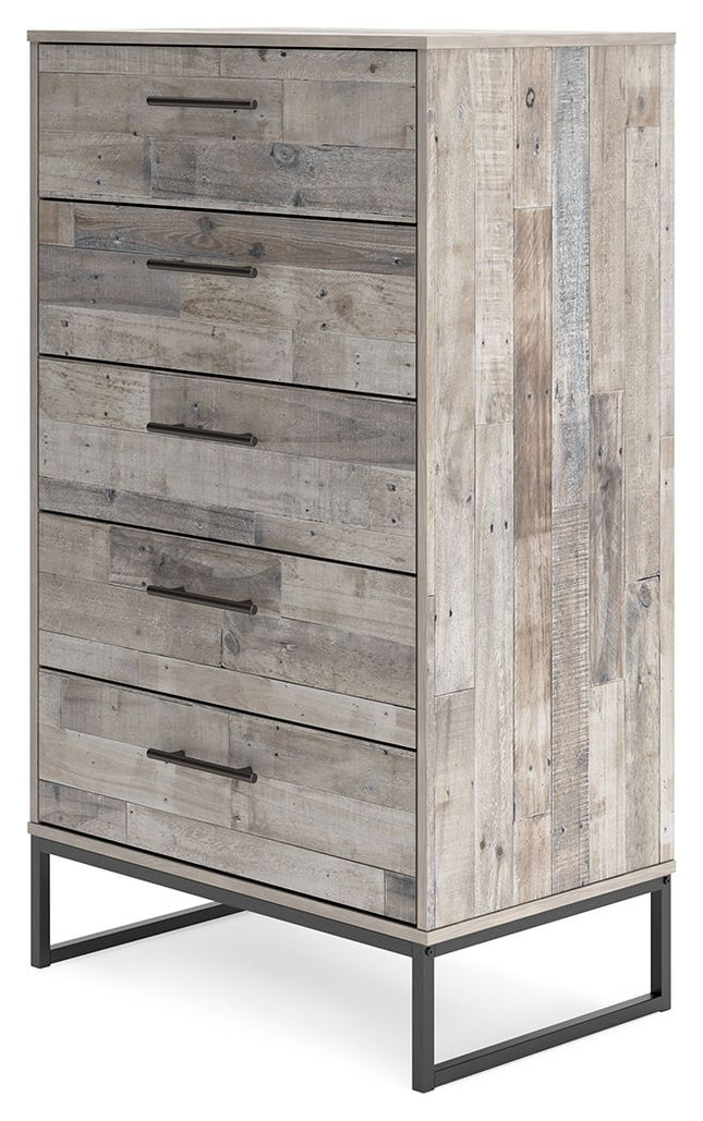 Neilsville - Whitewash - Five Drawer Chest Signature Design by Ashley® 