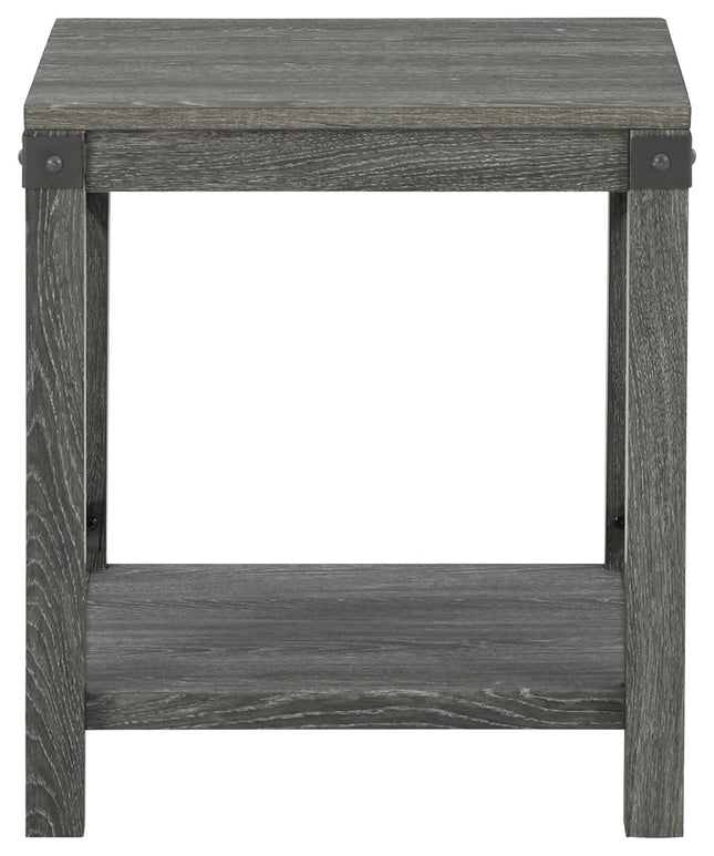 Freedan - Grayish Brown - Square End Table Ashley Furniture 