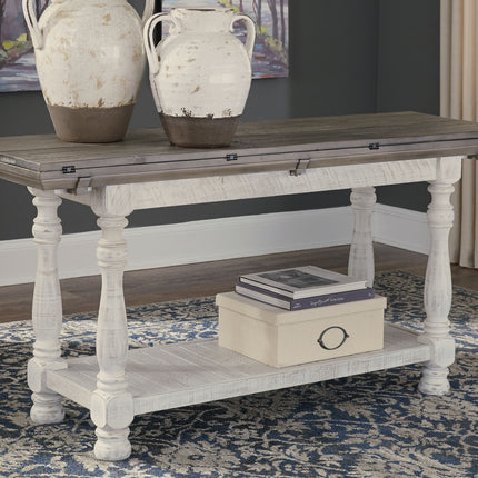 Havalance - Gray / White - Flip Top Sofa Table Ashley Furniture 