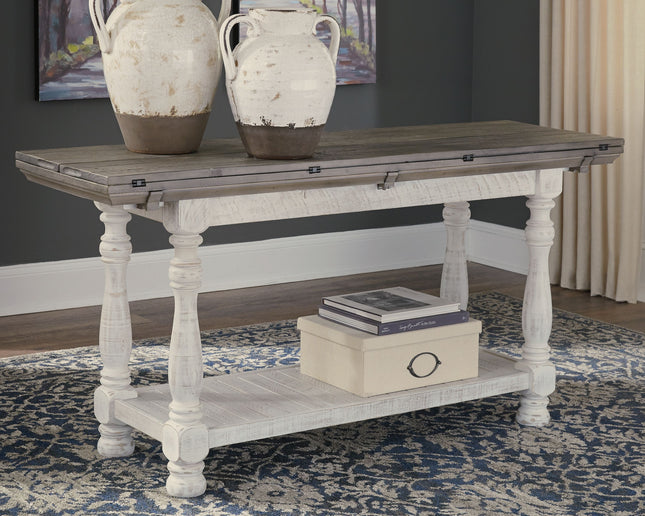 Havalance - Gray / White - Flip Top Sofa Table Ashley Furniture 