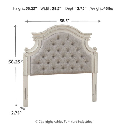 Realyn - Chipped White - Full Uph Panel Headboard Ashley Furniture 