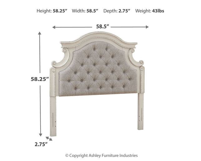 Realyn - Chipped White - Full Uph Panel Headboard Ashley Furniture 