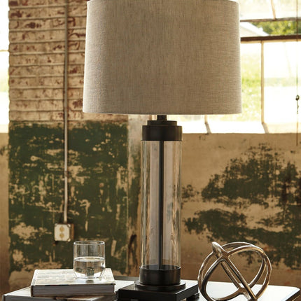 Talar - Clear / Bronze Finish - Glass Table Lamp Ashley Furniture 