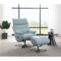 Thumbnail for Janella - Motion Accent Chair With Swivel & Ottoman - Babyblue - Tony's Home Furnishings