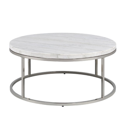 Zaidee - Coffee Table With Marble - Nickel ACME 