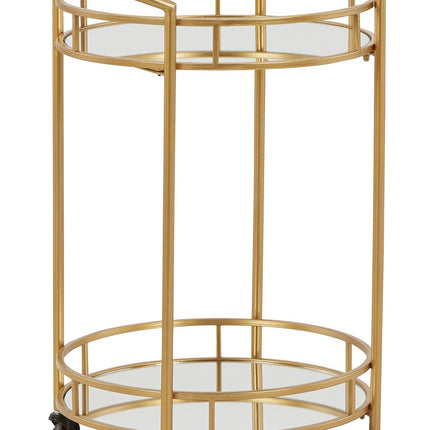 Wynora - Gold - Bar Cart Ashley Furniture 