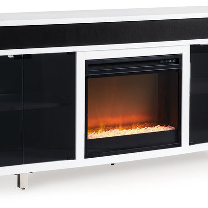 Gardoni - White / Black - 72" TV Stand With Electric Fireplace Signature Design by Ashley® 