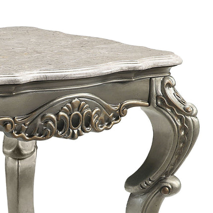 Miliani - End Table With Marble Top - Natural Antique Bronze ACME 