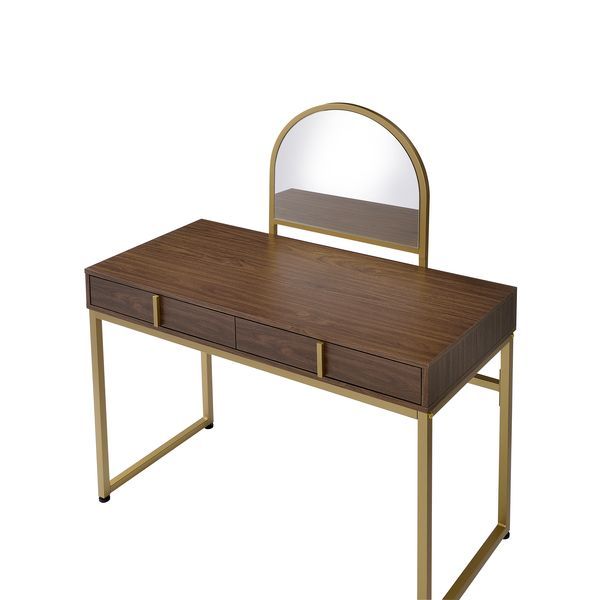 Coleen - Vanity Desk - Walnut & Gold Finish - 50" ACME 