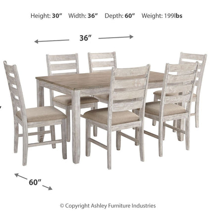 Skempton - White - Dining Room Table Set (Set of 7) Signature Design by Ashley® 