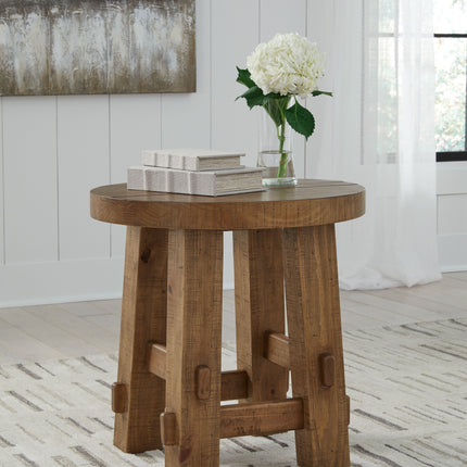 Mackifeld - Warm Brown - Round End Table Signature Design by Ashley® 