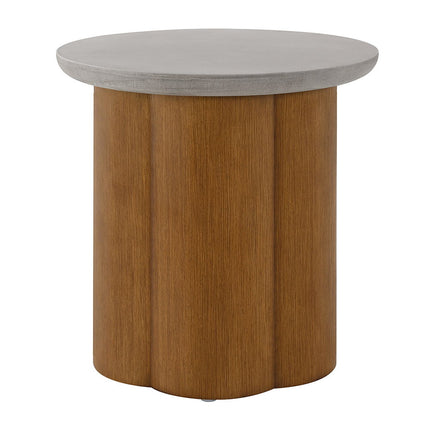 Evelyn - End Table - Faux Concrete Top & Walnut  Finish ACME 