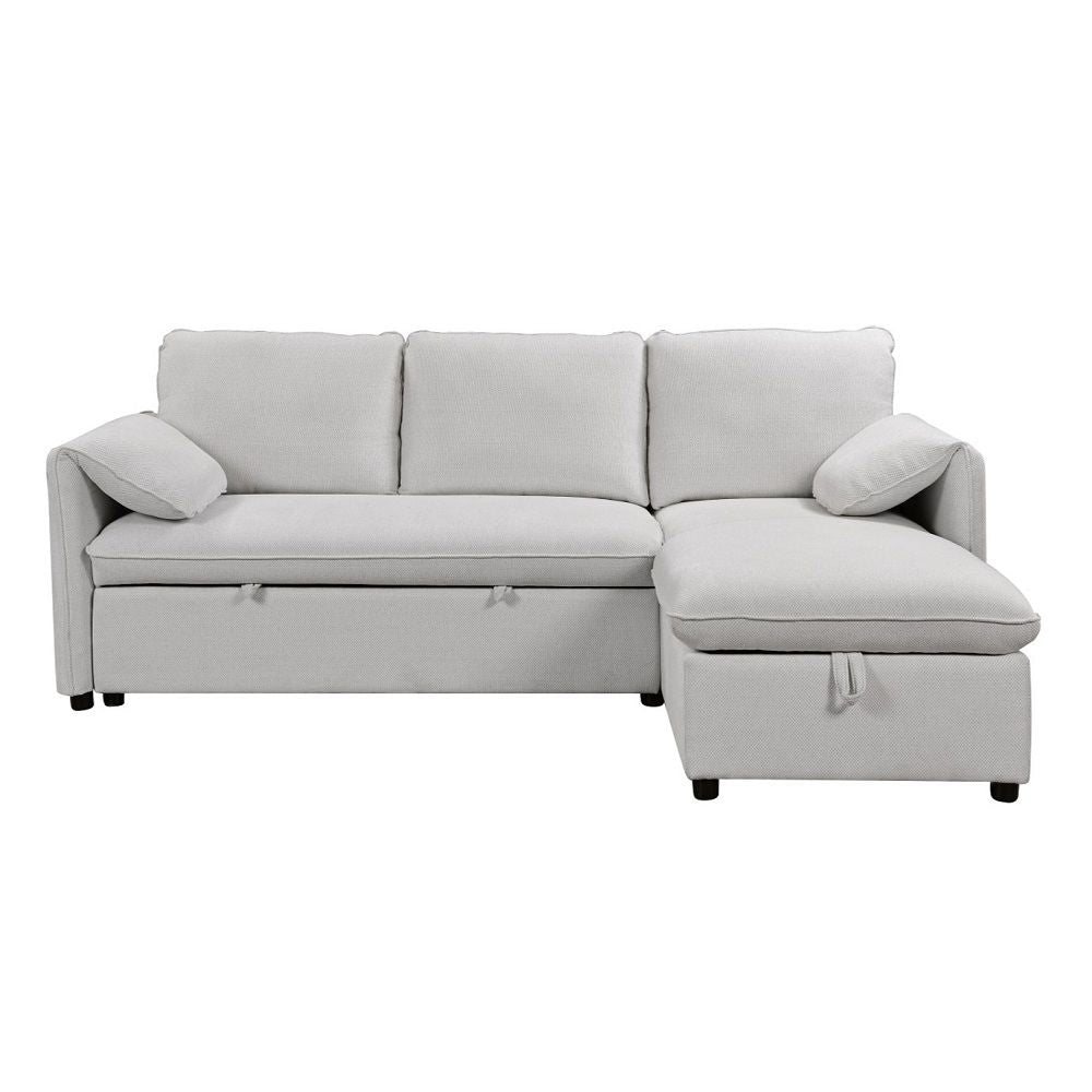 Yaroslav - Sectional Sofa With Sleeper & Storage - Cream Velvet - Tony's Home Furnishings