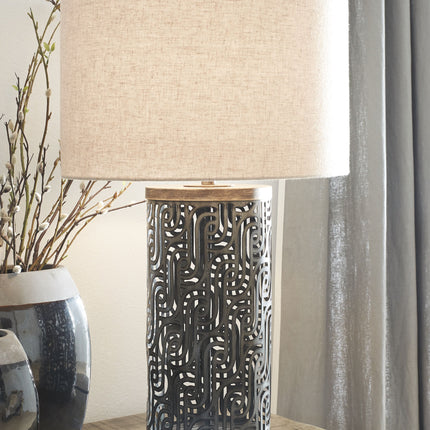 Dayo - Gray / Gold Finish - Metal Table Lamp Ashley Furniture 