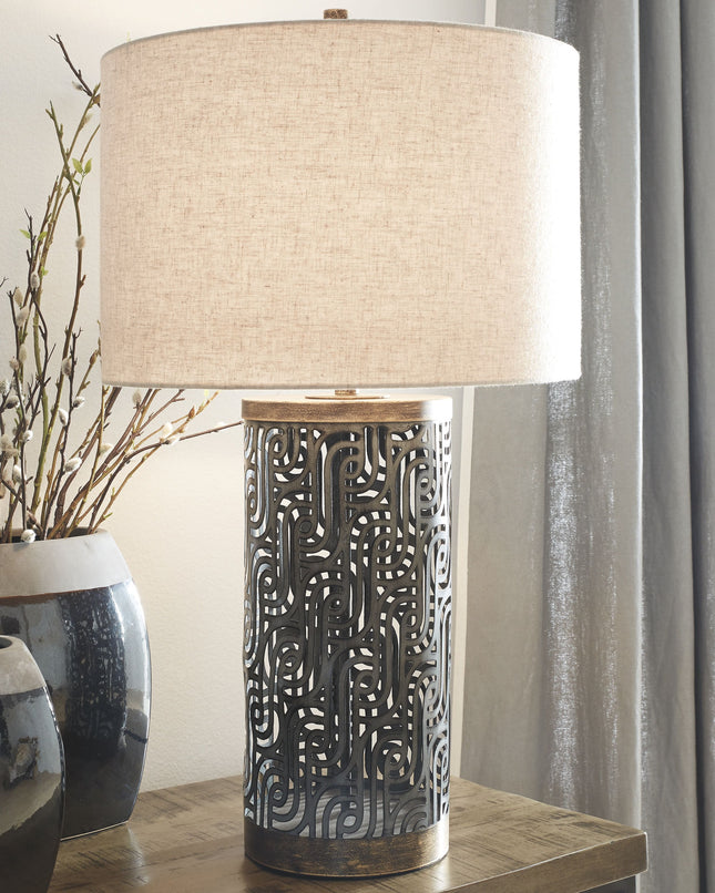 Dayo - Gray / Gold Finish - Metal Table Lamp Ashley Furniture 