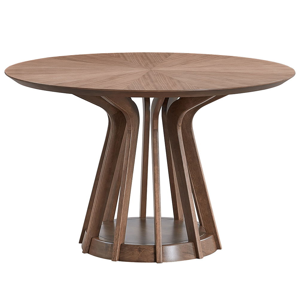 Seda - Round Dining Table - Walnut Finish - Tony's Home Furnishings