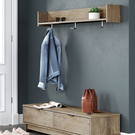 Oliah - Natural - Bench With Coat Rack Signature Design by Ashley® 