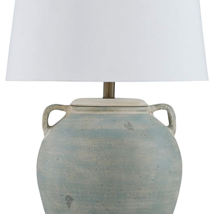 Shawburg - Antique Green - Terracotta Table Lamp - Tony's Home Furnishings