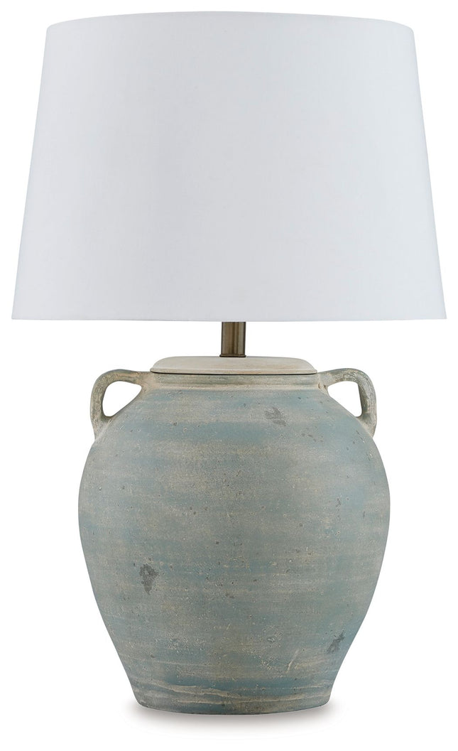 Shawburg - Antique Green - Terracotta Table Lamp - Tony's Home Furnishings