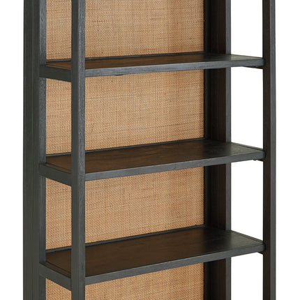 Abyard - Black / Natural - Bookcase - Tony's Home Furnishings