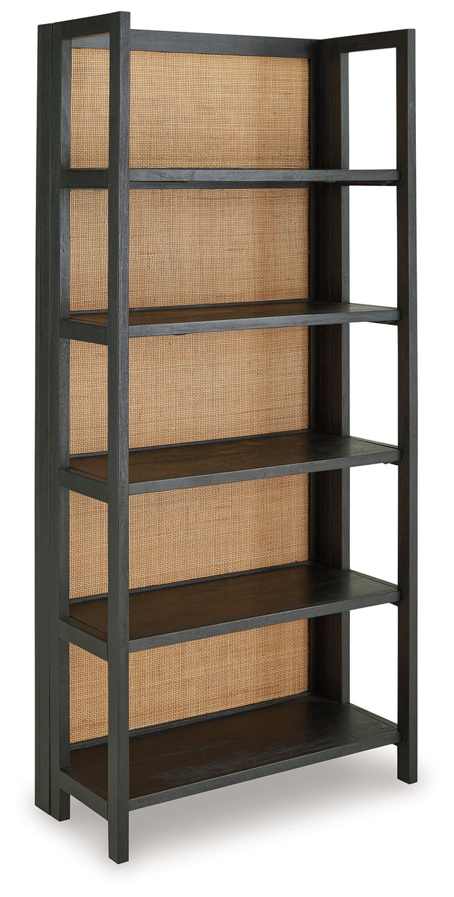 Abyard - Black / Natural - Bookcase - Tony's Home Furnishings