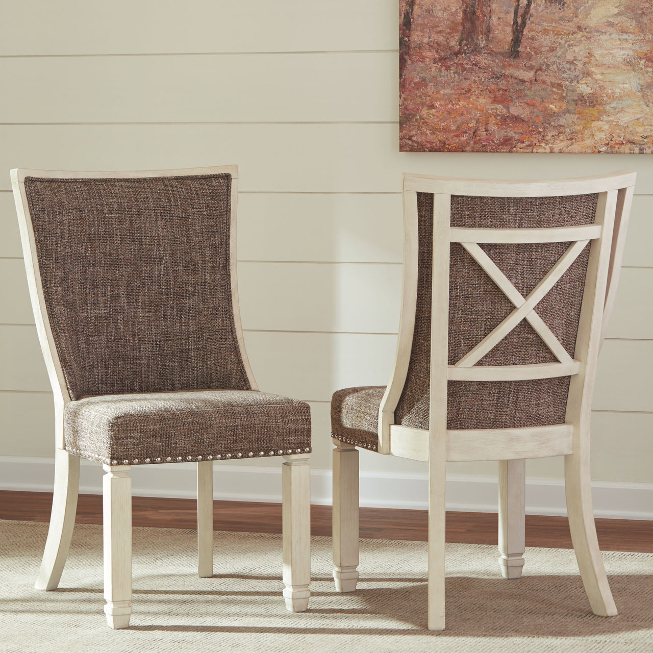 Bolanburg - Brown / Beige - Dining Uph Side Chair (Set of 2) - Lattice Back - Tony's Home Furnishings