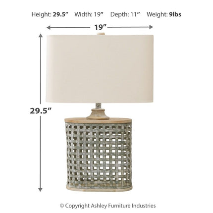 Deondra - Gray - Metal Table Lamp Ashley Furniture 