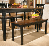 Thumbnail for Owingsville - Black / Brown - Large Dining Room Bench - Tony's Home Furnishings