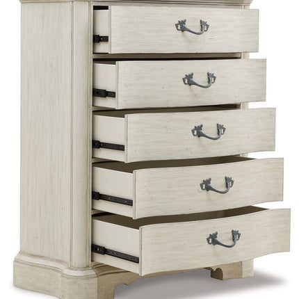 Arlendyne - Antique White - Five Drawer Chest Signature Design by Ashley® 