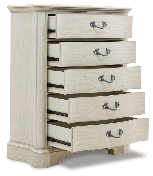 Arlendyne - Antique White - Five Drawer Chest Signature Design by Ashley® 