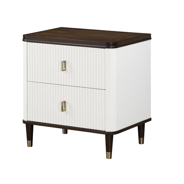 Carena - Nightstand With USB - White & Brown - Tony's Home Furnishings