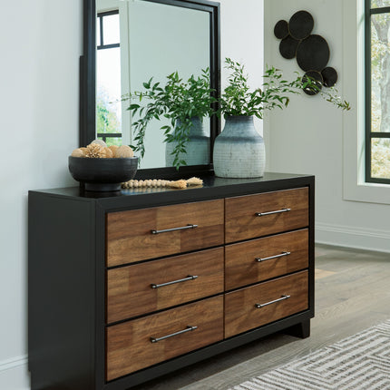 Kraeburn - Brown / Black - Dresser And Mirror Benchcraft® 