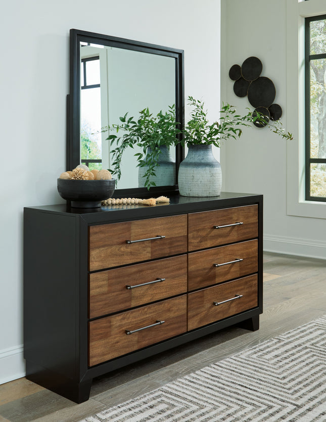 Kraeburn - Brown / Black - Dresser And Mirror Benchcraft® 