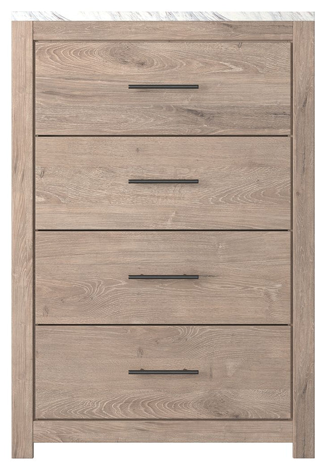 Senniberg - Light Brown - Four Drawer Chest Ashley Furniture 