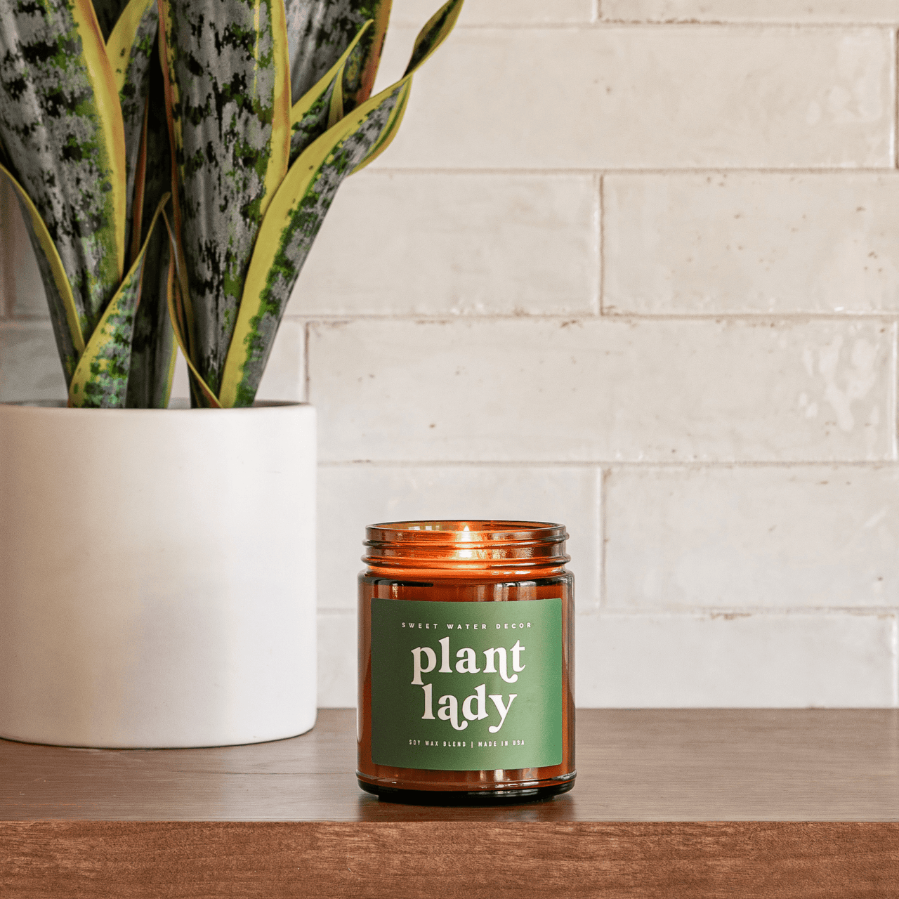 Plant Lady Soy Candle - Amber Jar - 9 oz (Wildflowers and Salt) - Tony's Home Furnishings