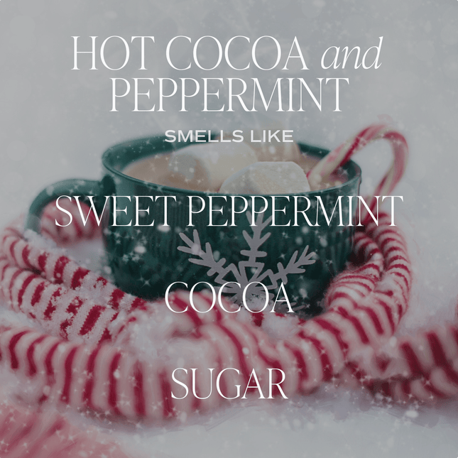 Hot Cocoa and Peppermint Soy Candle - White Jar - 11 oz Sweet Water Decor 