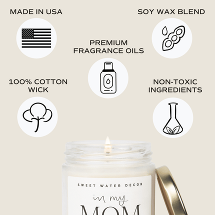 In My Mom Era Soy Candle - Clear Jar - 9 oz (Wildflowers and Salt) - Tony's Home Furnishings